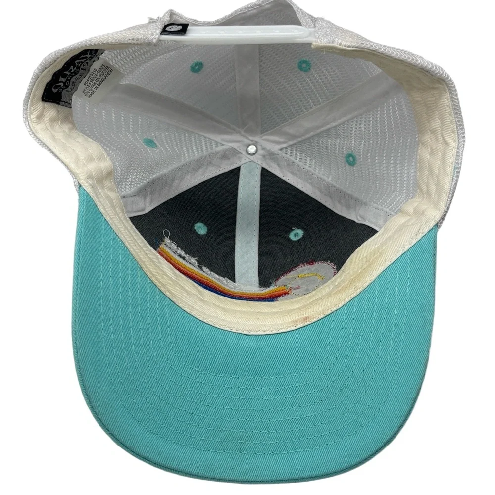 Aspen Bikes Trucker Hat Turquoise White Mesh Snapback Colorado Flag Logo Ouray